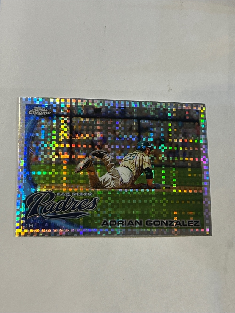 2010 Topps Chrome Adrian Gonzalez Refractor insert baseball card #25